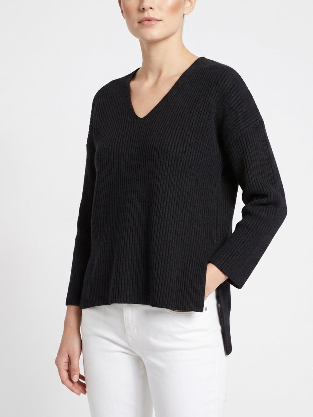 *Lyla + Luxe Black V-Neck Sweater